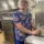 A program participant working in a kitchen